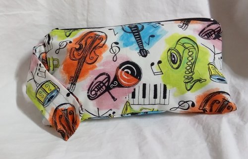 Musical motif  zippered wristlet bags (clutch) M