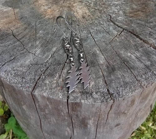  Grateful Dead 13 point lightning bolt  earrings