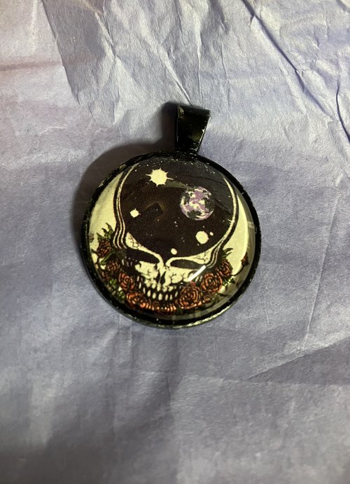 Grateful Dead Space your face   glass and metal Pendant