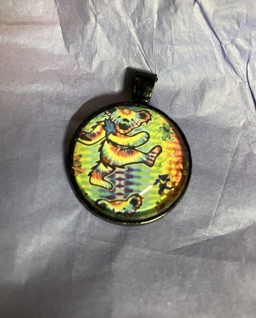Grateful Dead Dancing Bear  and metal Pendant