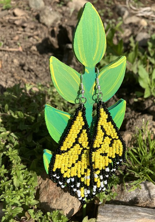 Yellow  Butterfly Wing  earrings