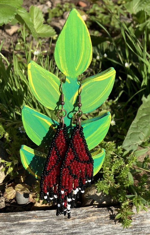 Red Butterfly Wing  earrings