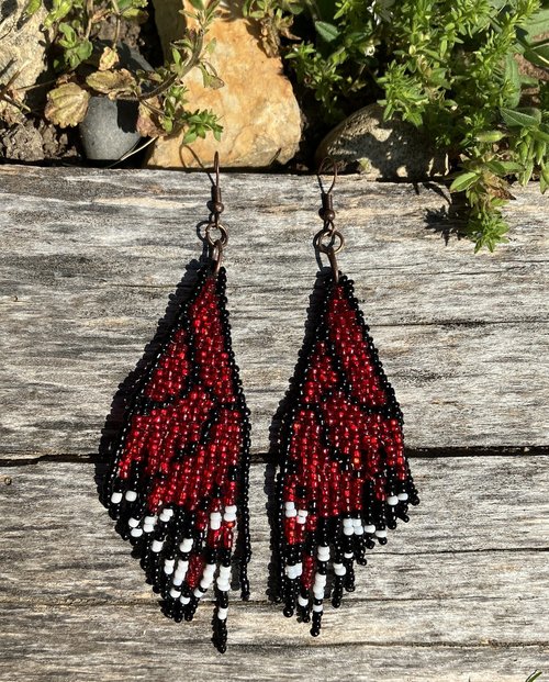 Red Butterfly Wing  earrings