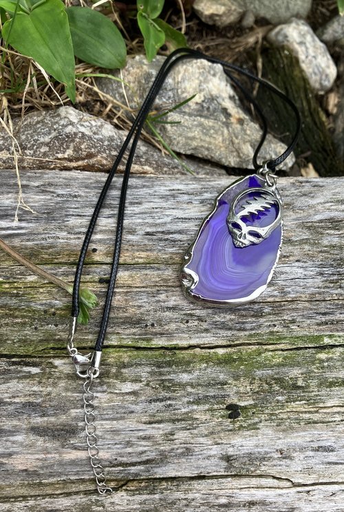 Grateful Dead Stealie & Purple Amethyst Geode