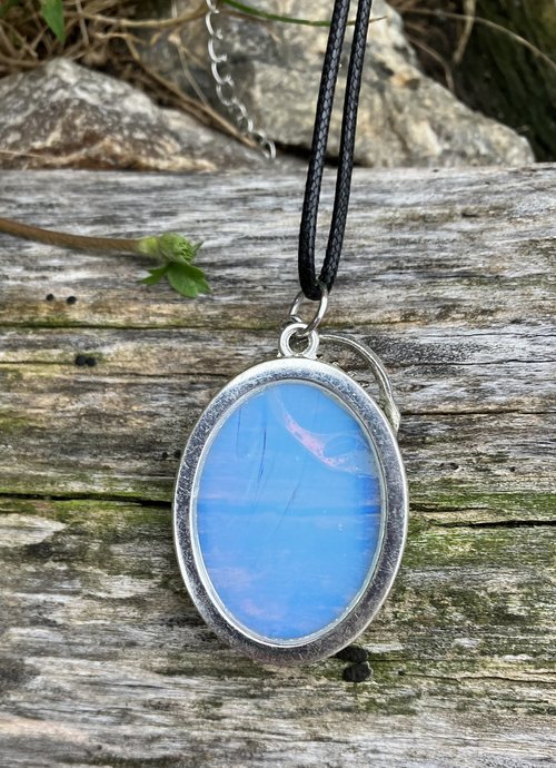 Grateful dead Stealie  glass oval  necklace