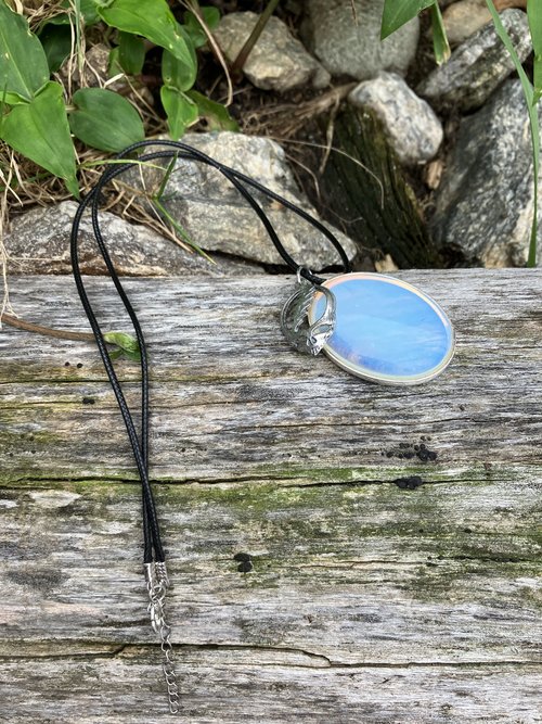 Grateful dead Stealie  glass oval  necklace
