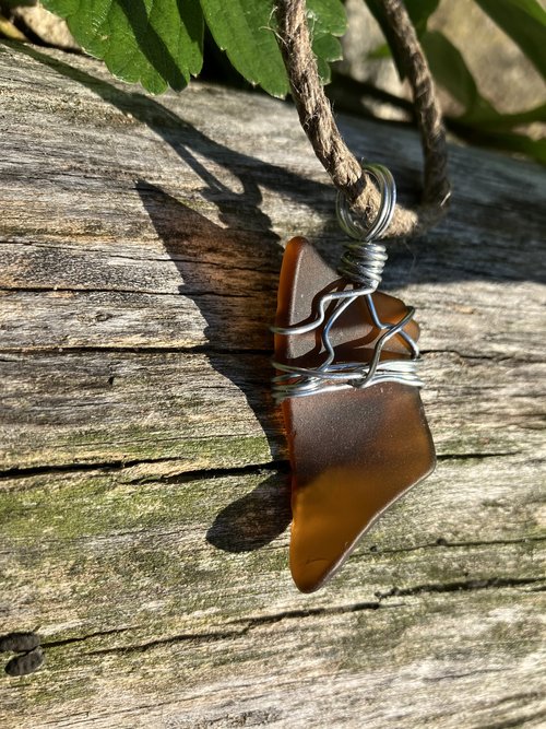 River Glass Necklace  twisty wrap