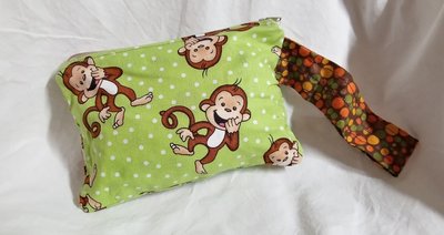 Laughing Monkeys motif  zippered wristlet bags (clutch)