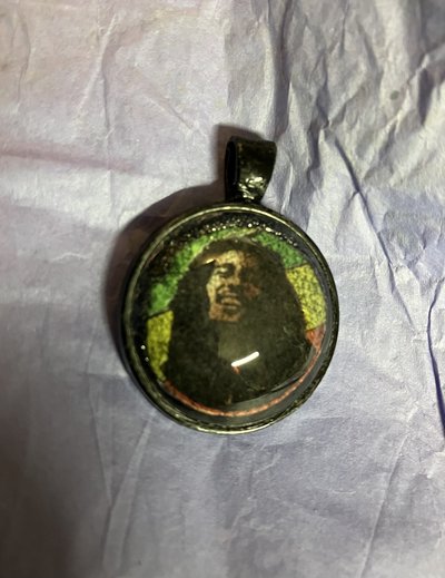 Bob Marley  Glass and metal Pendant