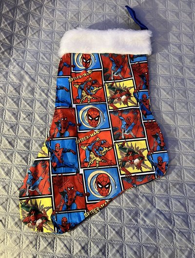 Spider Man Marvel licensed fabric   Holiday  Stocking 
