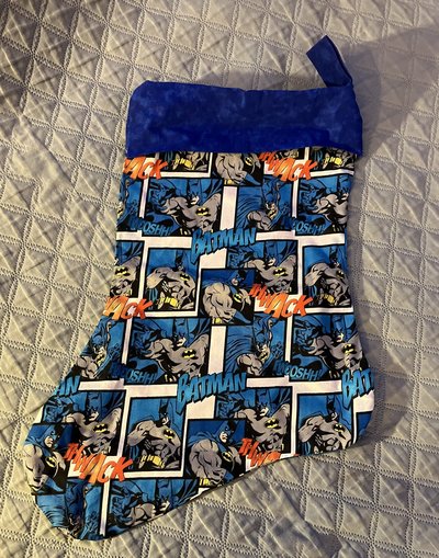 BATMAN  licensed fabric   Holiday  Stocking 