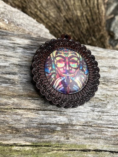 Wood/glass  Anon / Commander X  pendant #3