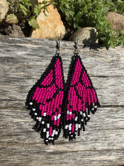 Magenta Butterfly Wing  earrings