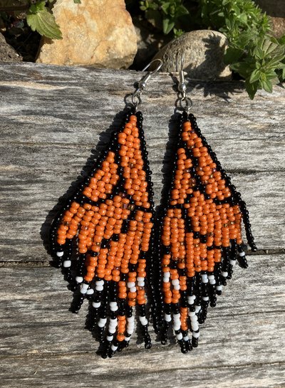 orange Butterfly Wing  earrings