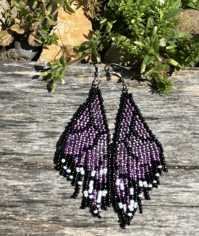 Purple Butterfly Wing  earrings
