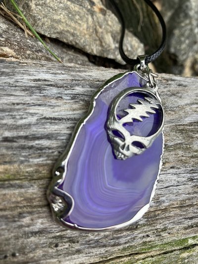 Grateful Dead Stealie & Purple Amethyst Geode