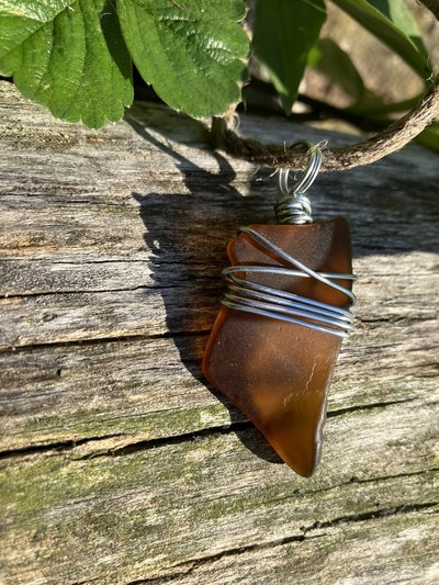 River Glass Necklace  twisty wrap