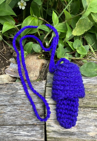 Handmade Crochet Mushroom Pouch necklaces pink solid purple