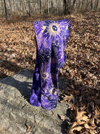 Handmade by Lucky Burrito Beautiful XL Hooded Scarves inspired by the designs of Sienna Rose* fully reversible constellation yin yang